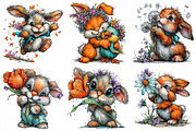 Watercolor Spring Bunny Clipart PNG, an Illustration by Daily.Designs (Thumbnail 4 of 8)