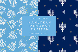 Hanukkah Menorah Gift Wrap Pattern