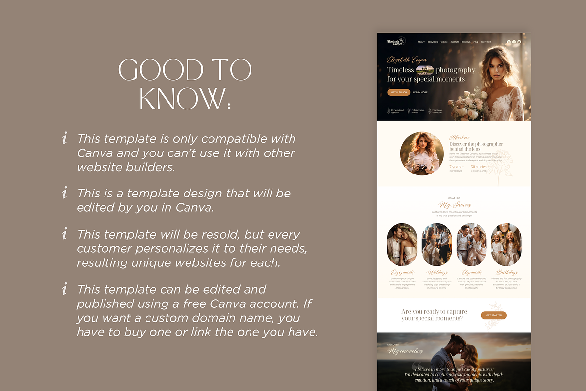 Photography Website Template Canva, a Landing Page Template by vectorocean (Photo 11 of 11)