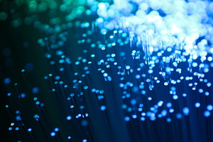 Abstract optical fibers in blue