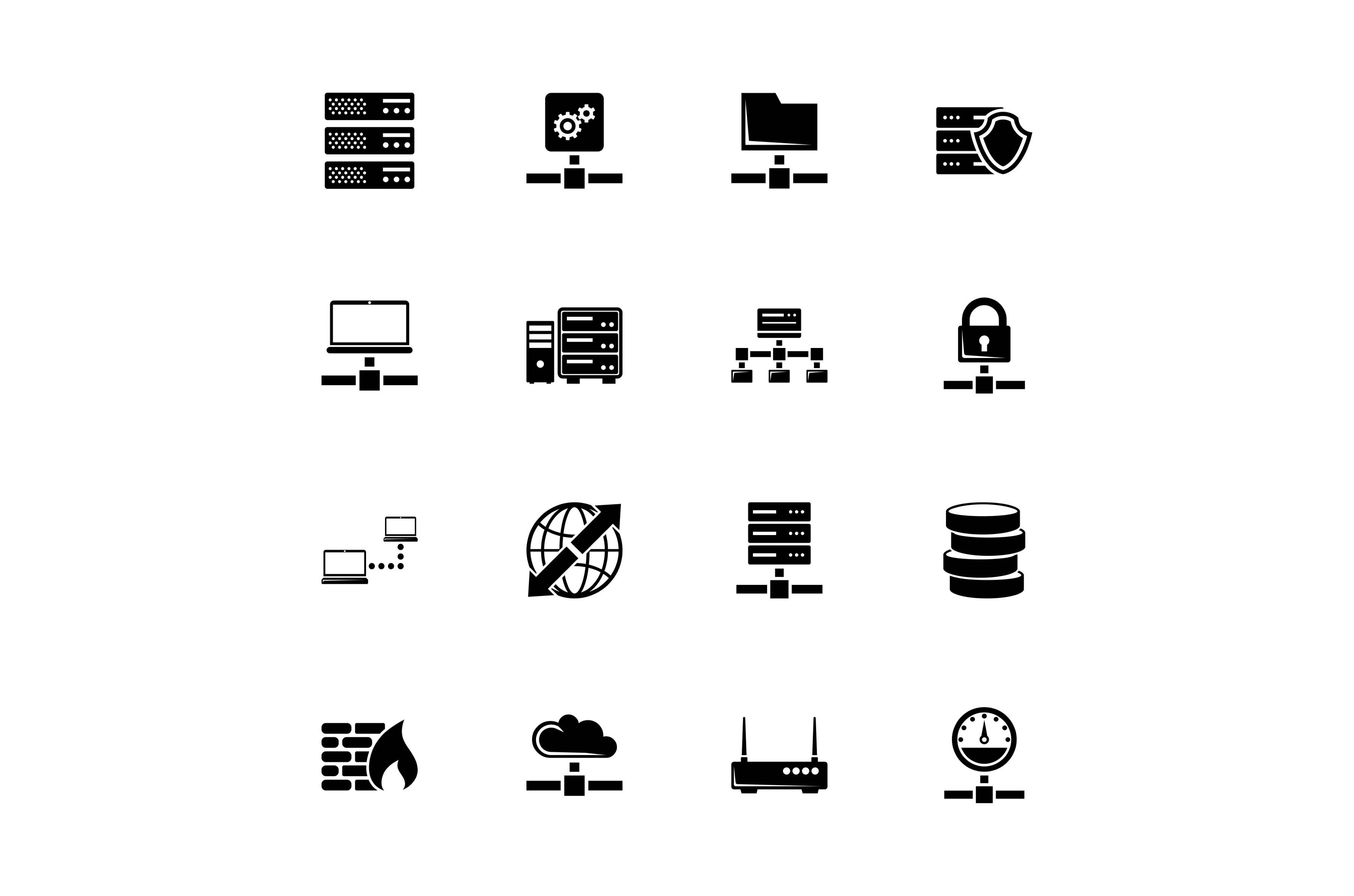Network Servers - Flat Vector Icons, a Technology Illustration by ...