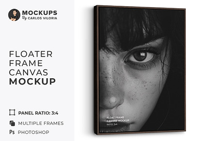 Hanging Floater Frame Mockup – R-3x4