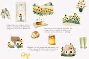 sunflower cottagecore clipart set, a Decorative Illustration by Patishop Art (Thumbnail 5 of 10)