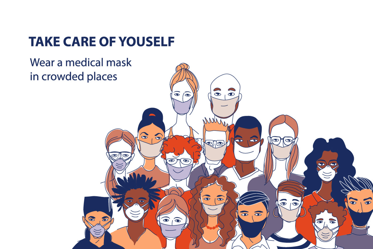 Inclusive Medical Mask Portraits, a Healthcare Illustration by VasilkovS (Photo 5 of 7)