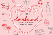 LOVEBOUND Hand Drawn Love Clipart, a Decorative Illustration by millering (Thumbnail 1 of 13)