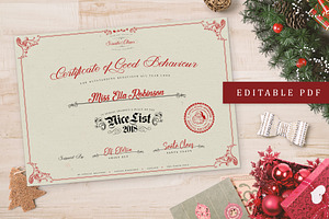 Editable Nice List Certificate, a Stationery Template by Studio Sirona