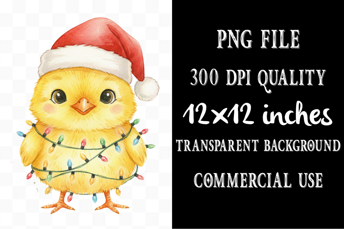 Whimsical Christmas Chick Clipart, an Illustration by Designking (Photo 4 of 5)