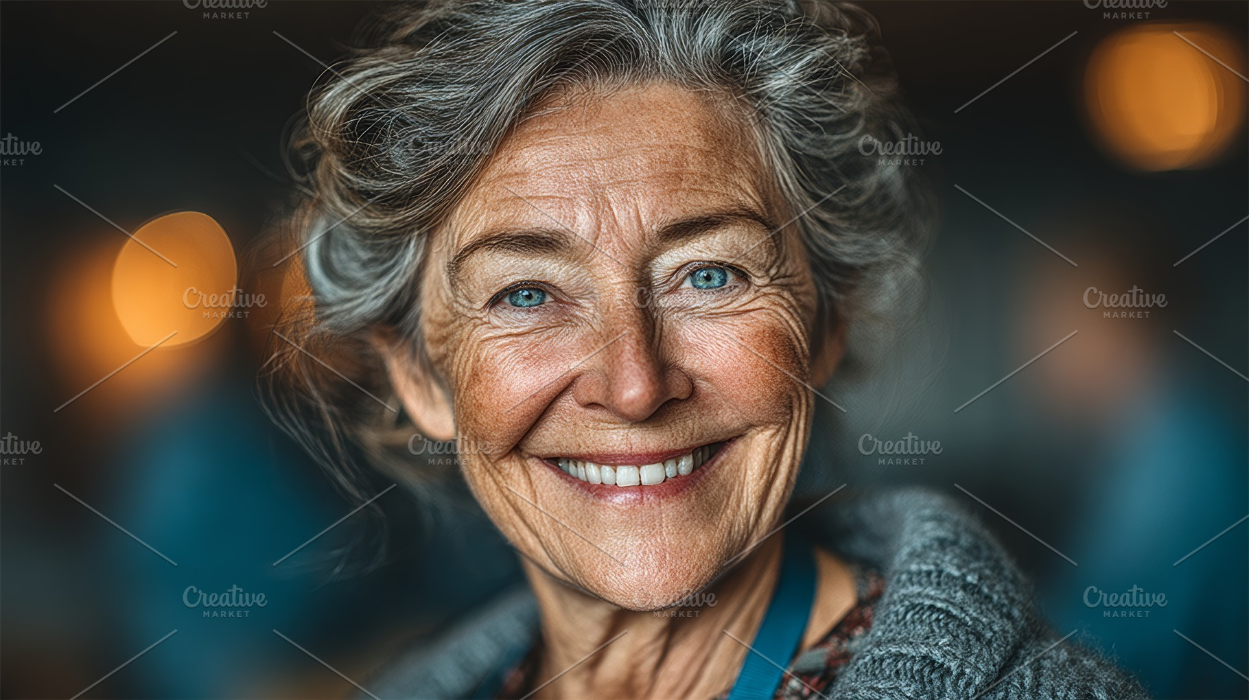 Smiling senior woman portrait for healthcare and wellness concept, happy elderl, a Photo by AS photostudio