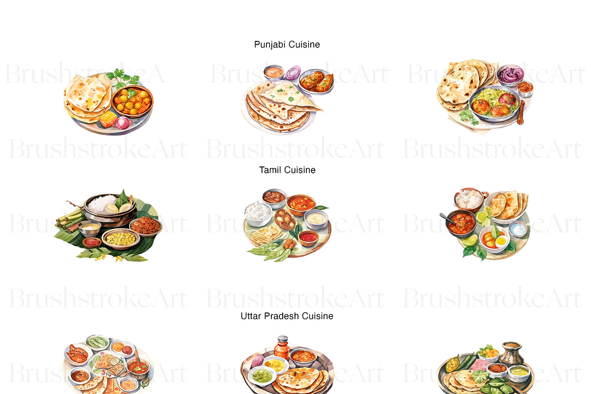 Watercolor Indian Food Clipart, Dish, a Food Illustration by BrushstrokeArtGB (Photo 2 of 11)