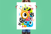 Cute doodle monsters (Art), an Animal Illustration by KENO Mascots (Thumbnail 3 of 6)
