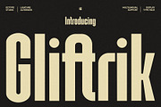 Gliftrik - Condensed San Serif, a Font by Eotype Studio (Thumbnail 1 of 9)