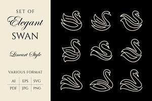 Elegant Swan Lineart Logos, a Branding & Logo Template by Buqancreative