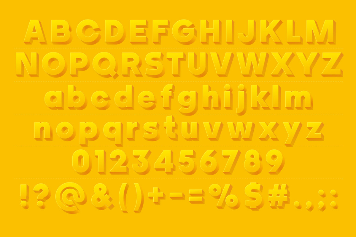 Vector alphabet of simple 3d letters, an Object Graphic by popskraft (Photo 3 of 8)