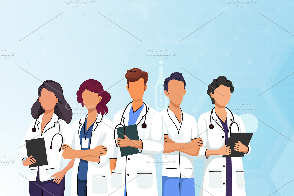 Medical team doctors background, a Healthcare Illustration by Yayasya (Photo 3 of 3)