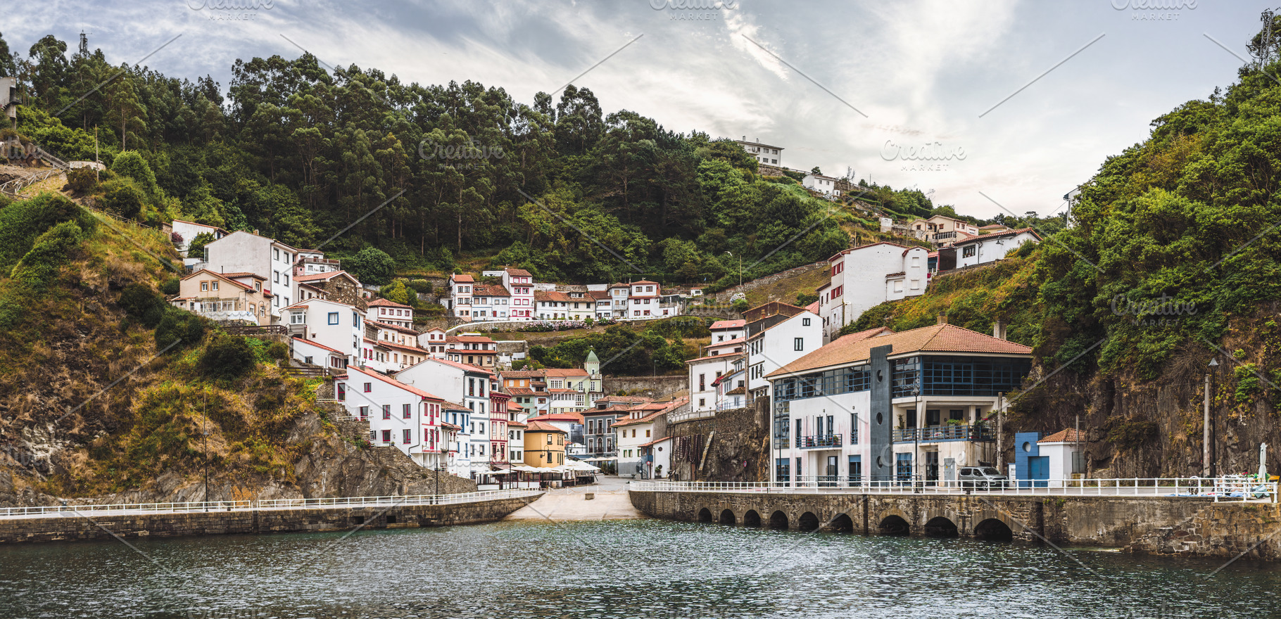 Cudillero harbor town panorama, an Architecture Photo by SkyNext