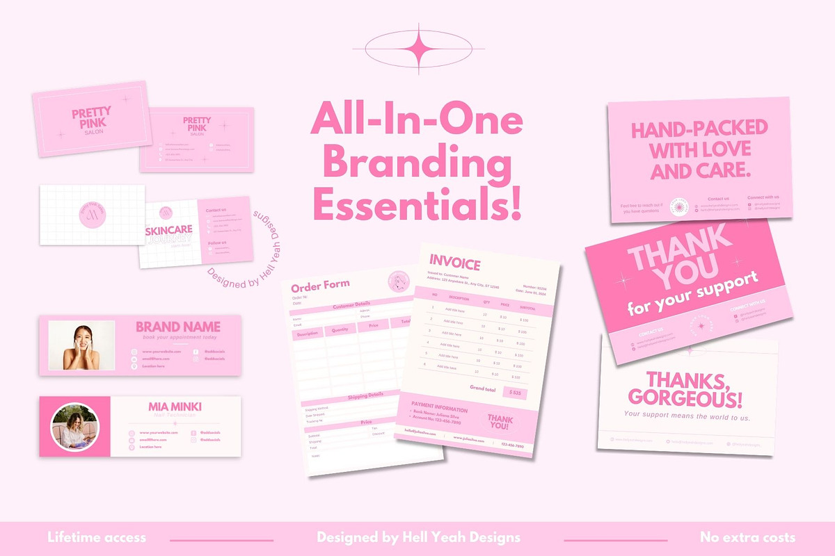 Pretty in Pink Branding Starter Kit, a Social Media Template by Hell Yeah Designs (Photo 3 of 13)
