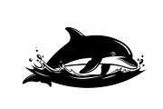 Dolphin Jumping Silhouette Vector bu, an Illustration by Designs_River (Thumbnail 38 of 48)