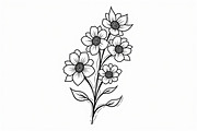 Botanical Line Art Coloring Sheets, an Illustration by balal (Thumbnail 6 of 9)