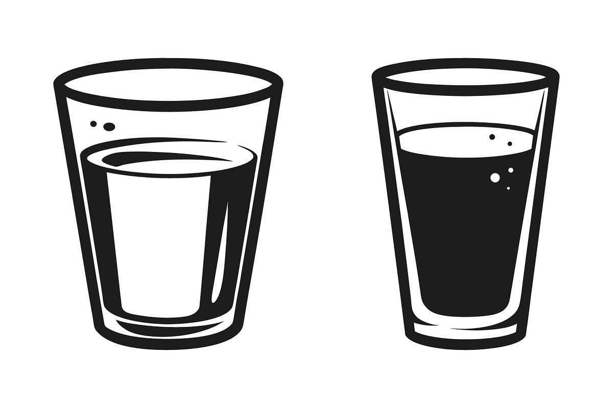 Two drinking glasses silhouettes, an Object Graphic by Billah Hub