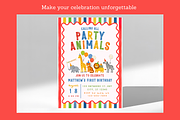Party Animals First Birthday Invite, an Invitation Template by Melii Designs (Thumbnail 6 of 6)
