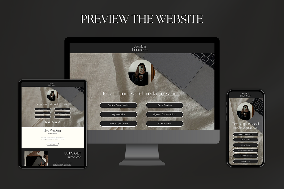 Link in Bio Canva Website Template, an App Template by Meraki Templates (Photo 5 of 8)