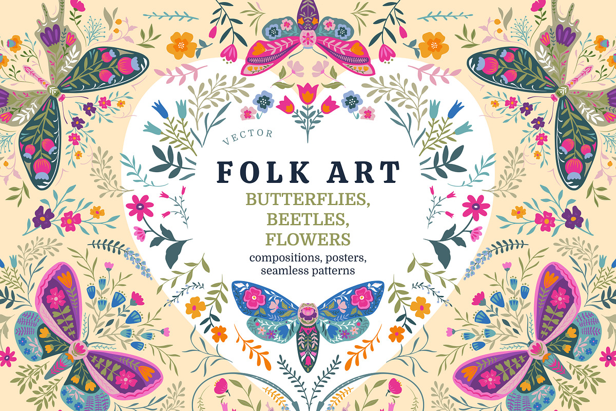 Folk Art Vector Collection, a Pattern Graphic by Molly art (Photo 1 of 15)