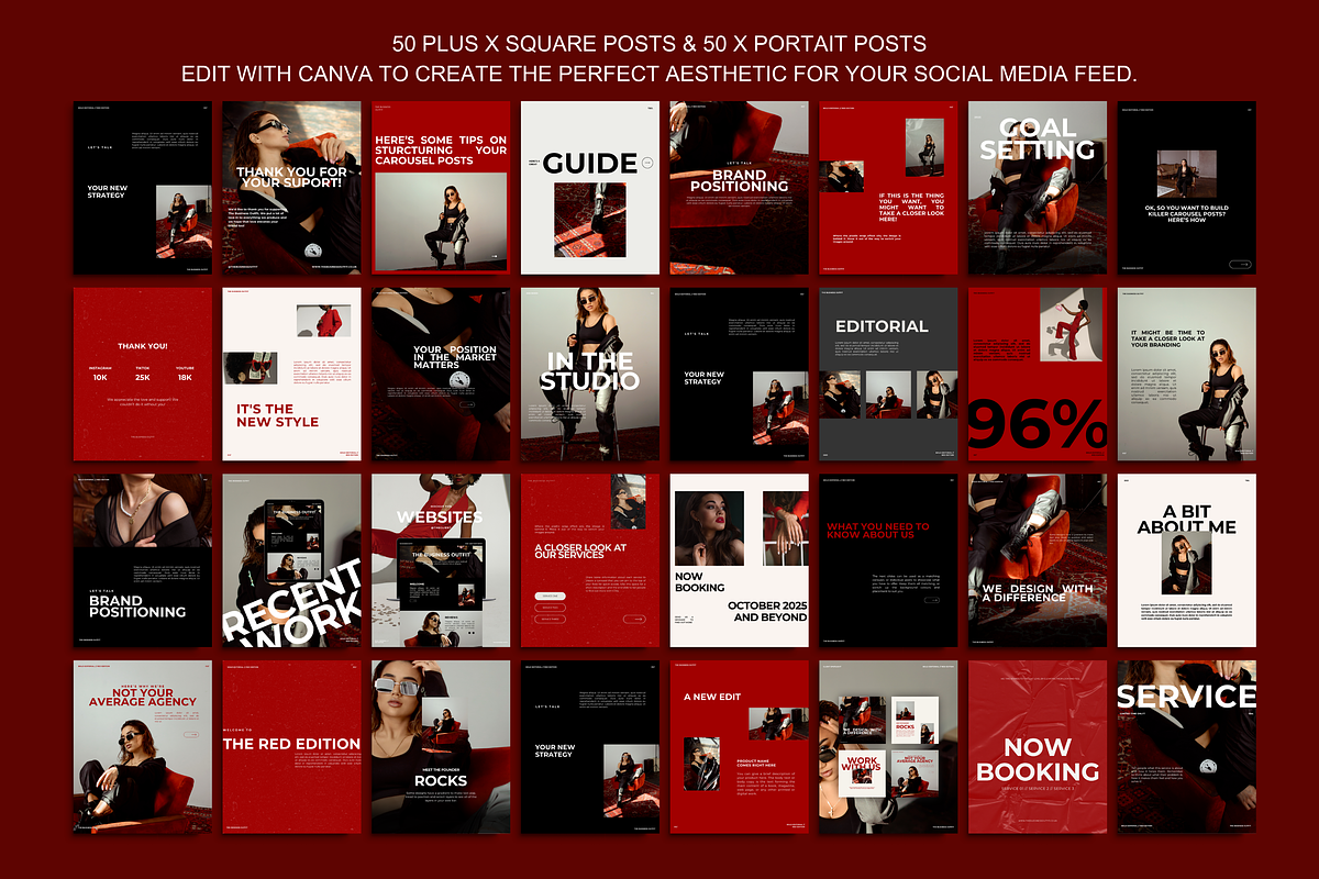 CANVA Bold Editorial Instagram Posts, a Social Media Template by thebusinessoutfit (Photo 4 of 19)