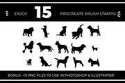 Procreate Brush Stamps - Dogs, a Brush Add-On by Gabba Delgado (Thumbnail 3 of 7)