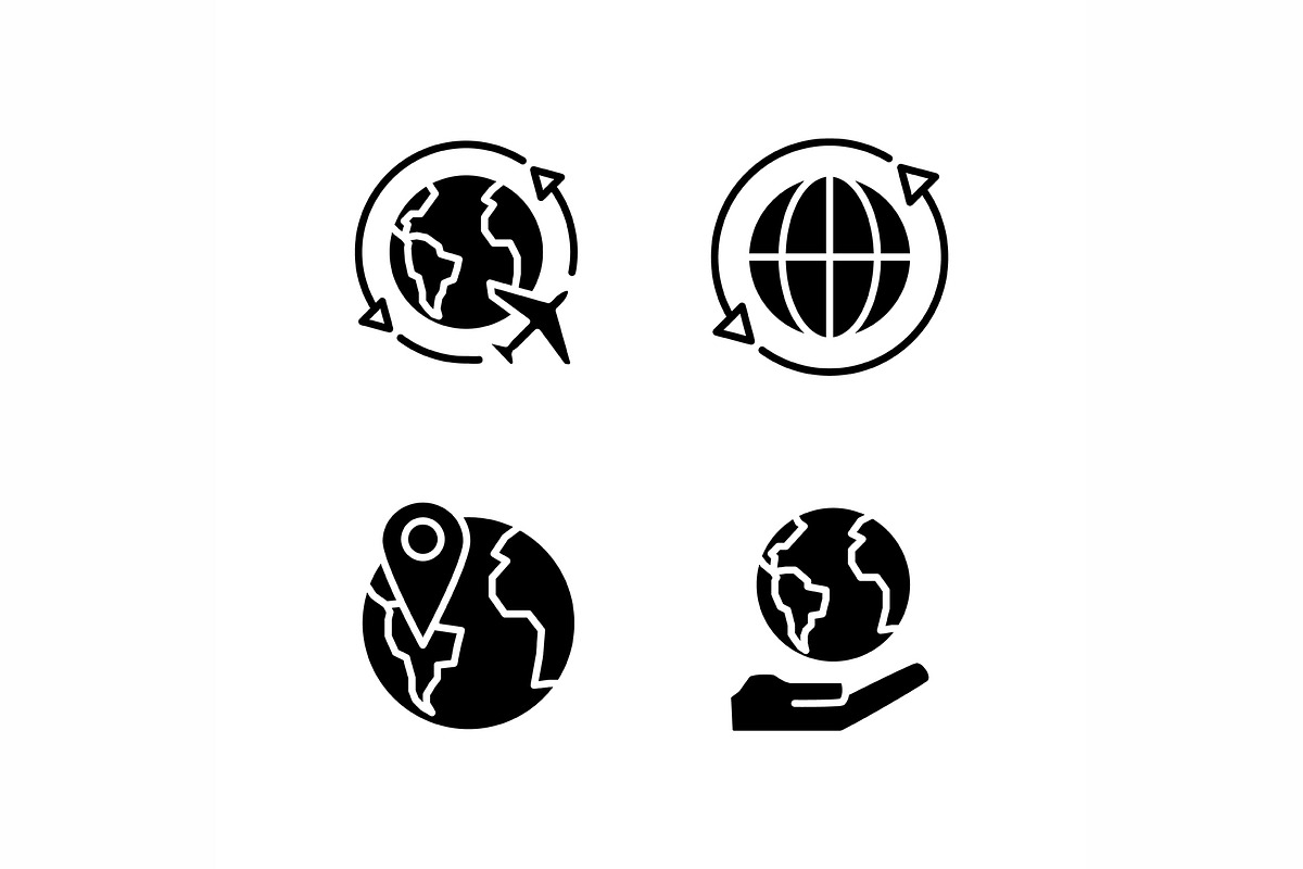 Travel around world black glyph icon, a Solid Icon by IMG Visuals