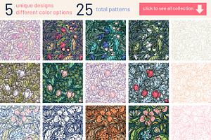 Floral Thickets Vector Patterns