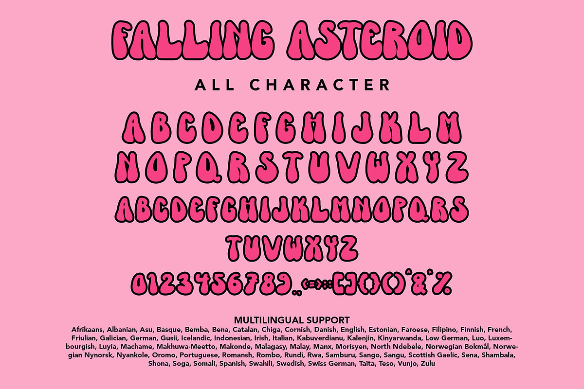 FallingAsteroid - Retro Display Font, a Symbol Font by AQR Studio (Photo 9 of 9)