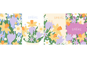 Set of cute spring cards