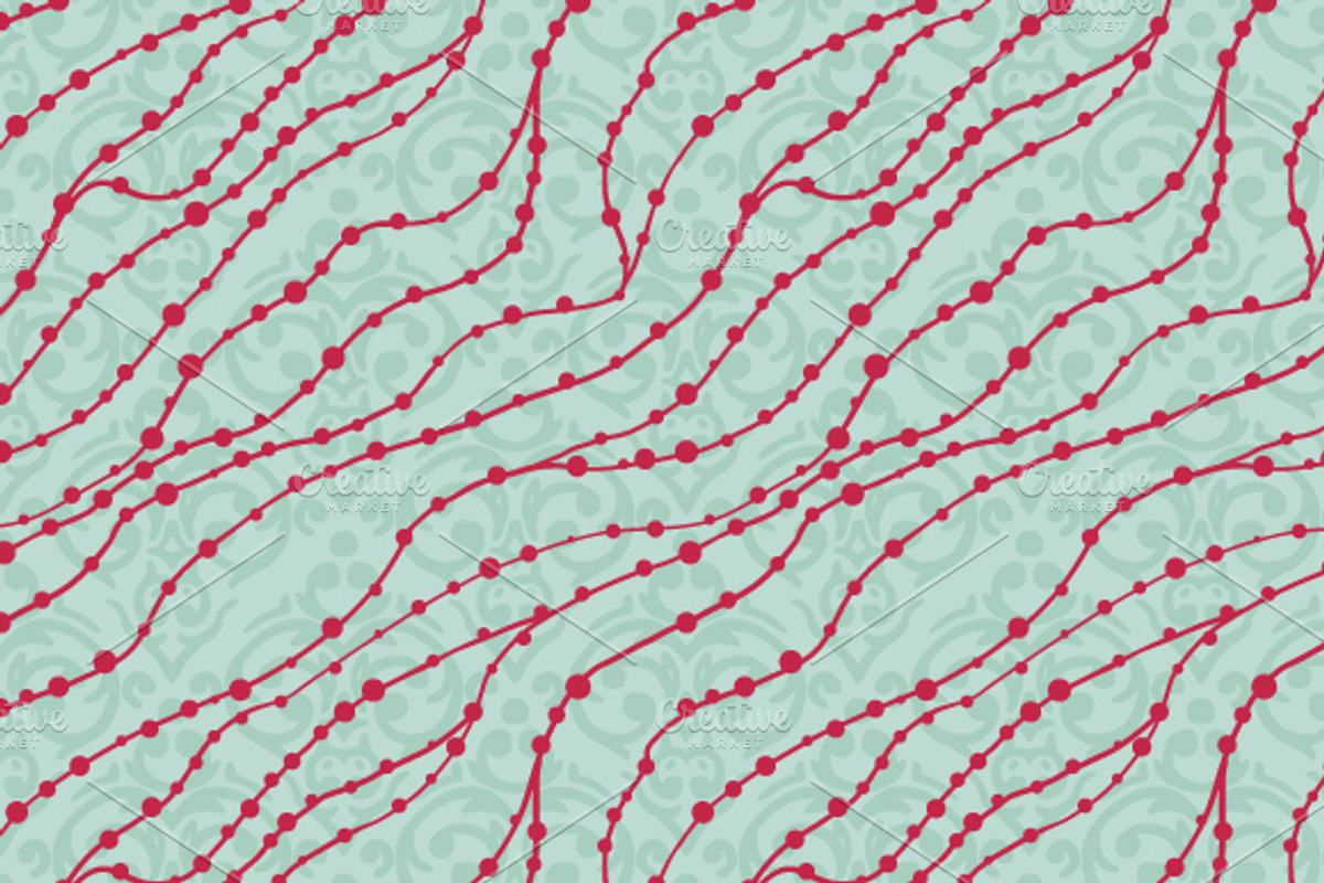 Seamless mint green damask patterns, a Pattern Graphic by Alenarozova (Photo 3 of 5)