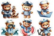 Bear Sailor Clipart, Nautical Clipar, an Illustration by Designworld (Thumbnail 5 of 7)