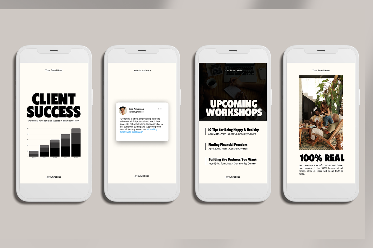 50 Modern Canva Instagram Templates, a Social Media Template by So Swell Studio (Photo 6 of 14)