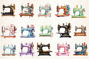 Watercolor Vintage Sewing Machine, an Illustration by Rose Art (Thumbnail 2 of 4)