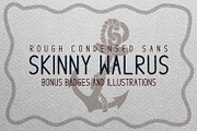 Skinny Walrus - Vintage Font + Logos, a Sans Serif Font by Brigantine Designs (Thumbnail 1 of 6)