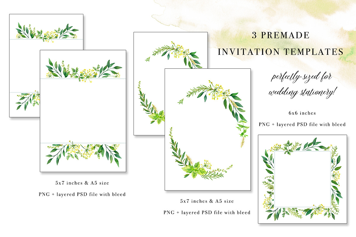 Sale- Herbal Greens Design Set, an Illustration by Art by Lin (Photo 4 of 8)