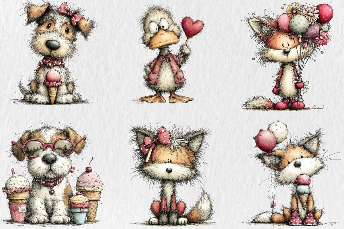 Summer Ice Cream Animals Clipart, a Seasonal Illustration by Rose Art (Photo 4 of 6)