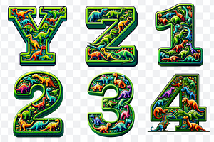 Dinosaur Display Font Alphabet ABC