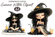 Whimsical Summer Witch Clipart, a Person Illustration by designcity5 (Thumbnail 1 of 5)