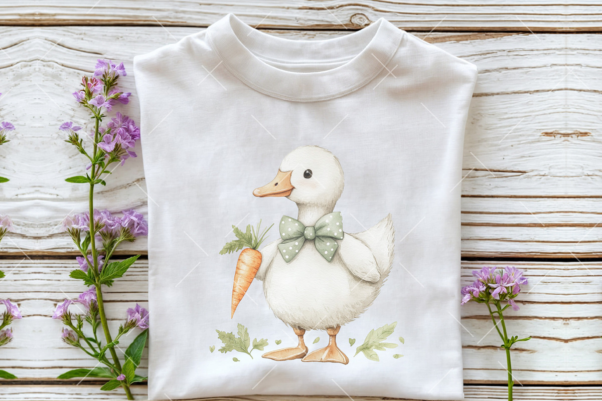 Watercolor Easter Goose Clipart, an Illustration by OK Design (Photo 6 of 6)
