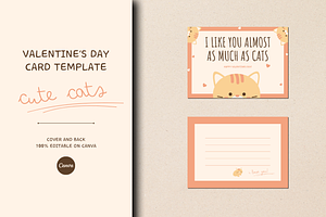 VALENTINE'S DAY CARD CANVA TEMPLATE, a Card Template by The Little Lily Studio