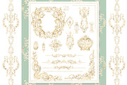 Gold Baroque Crest frame Clipart, a Decorative Illustration by WonderWonder (Thumbnail 2 of 8)