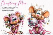 Whimsical Christmas Mice Clipart, a Seasonal Illustration by fashionaddict (Thumbnail 1 of 7)