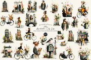 Watercolor Amsterdam City Life PNG, an Illustration by DreamCafeArt (Thumbnail 1 of 6)