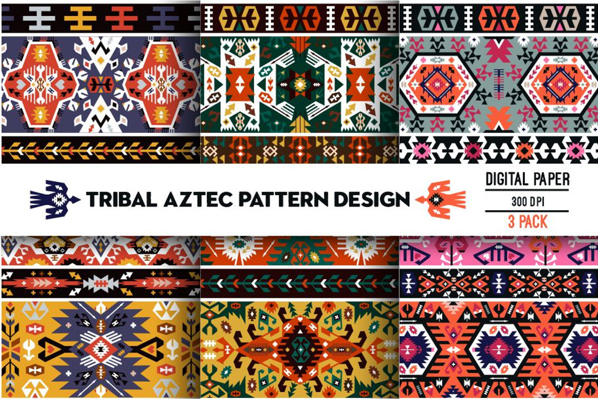 Collection Bright Aztec Patterns, a Pattern Graphic by tomuato (Photo 1 of 4)