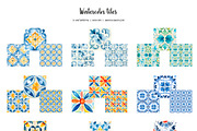 Watercolor seamless tiles clipart, a Pattern Graphic by Art and Funny (Thumbnail 2 of 6)