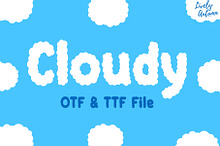 Cloudy Font | Fluffy cloud font