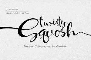 Twisty Squosh, a Script Font by DiosiArt